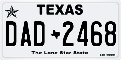 TX license plate DAD2468