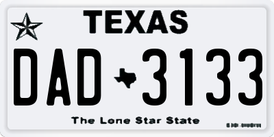 TX license plate DAD3133
