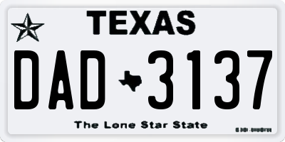 TX license plate DAD3137