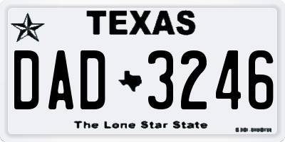 TX license plate DAD3246