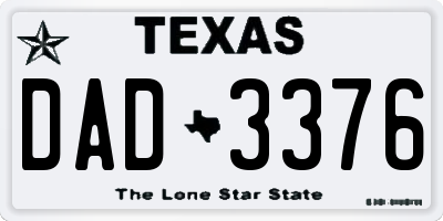 TX license plate DAD3376