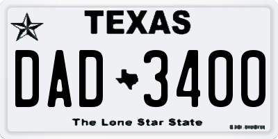 TX license plate DAD3400