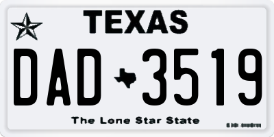 TX license plate DAD3519