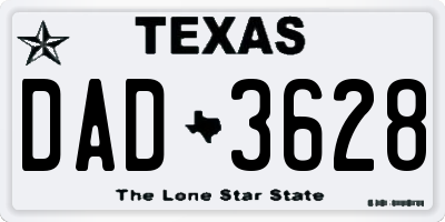 TX license plate DAD3628