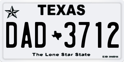 TX license plate DAD3712