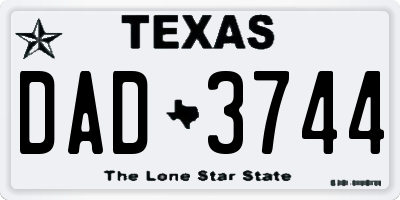 TX license plate DAD3744