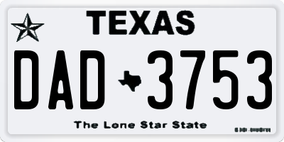 TX license plate DAD3753