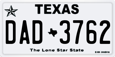 TX license plate DAD3762