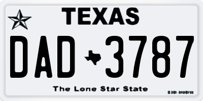 TX license plate DAD3787