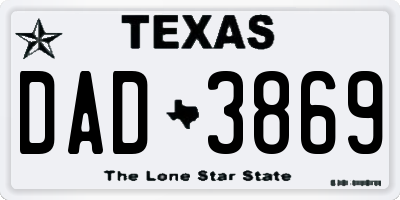 TX license plate DAD3869