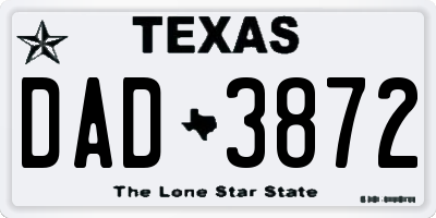 TX license plate DAD3872