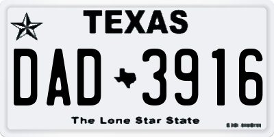 TX license plate DAD3916