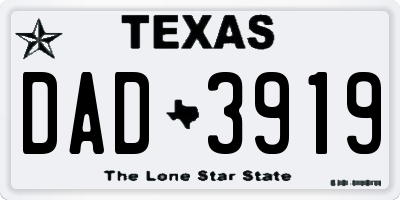 TX license plate DAD3919