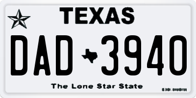 TX license plate DAD3940