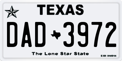 TX license plate DAD3972
