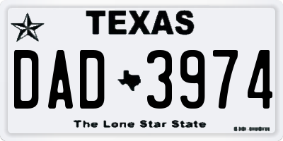 TX license plate DAD3974