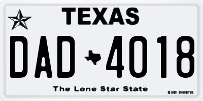 TX license plate DAD4018