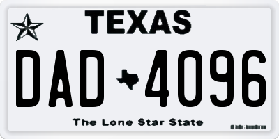 TX license plate DAD4096