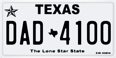 TX license plate DAD4100