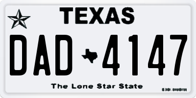 TX license plate DAD4147
