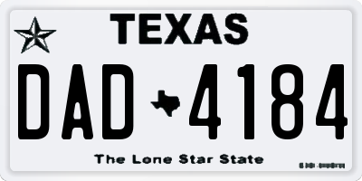 TX license plate DAD4184