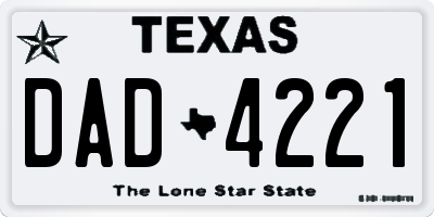 TX license plate DAD4221
