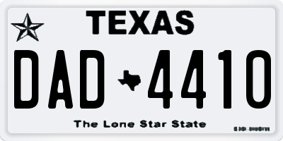 TX license plate DAD4410