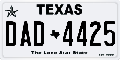 TX license plate DAD4425