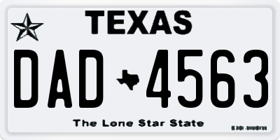 TX license plate DAD4563