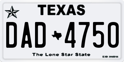 TX license plate DAD4750