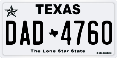TX license plate DAD4760