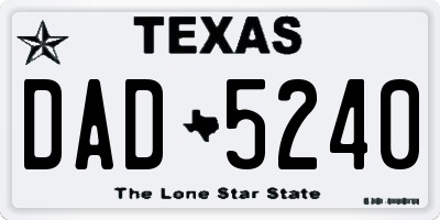 TX license plate DAD5240