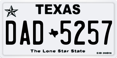 TX license plate DAD5257