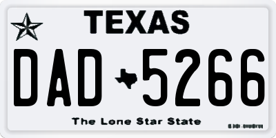 TX license plate DAD5266