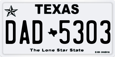TX license plate DAD5303