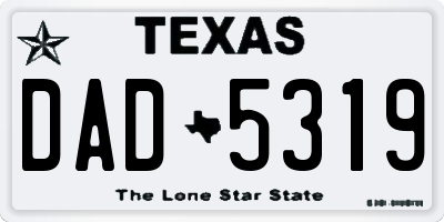 TX license plate DAD5319