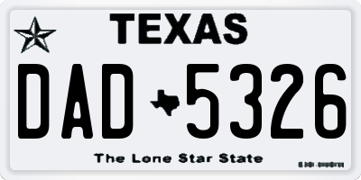 TX license plate DAD5326