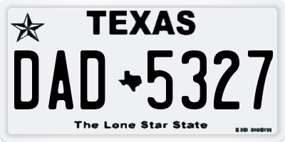 TX license plate DAD5327