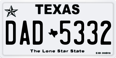 TX license plate DAD5332