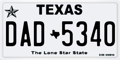 TX license plate DAD5340