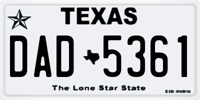 TX license plate DAD5361