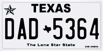 TX license plate DAD5364