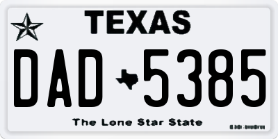 TX license plate DAD5385