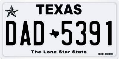 TX license plate DAD5391