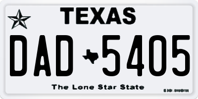 TX license plate DAD5405
