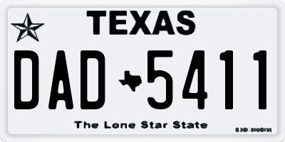TX license plate DAD5411