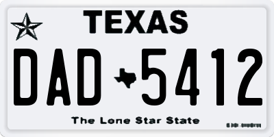 TX license plate DAD5412
