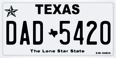 TX license plate DAD5420