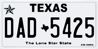 TX license plate DAD5425