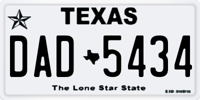 TX license plate DAD5434